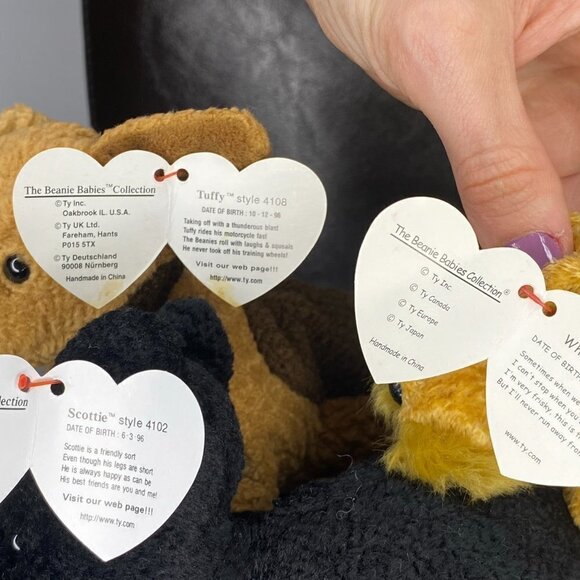TY Beanie Babies Scottie Tuffy Whiskers Terrier Dog Stuffed Animals 4102 4108 - Picture 4 of 8